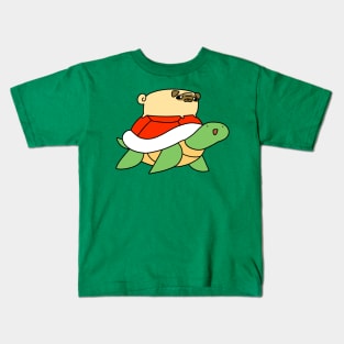 Pug and Red Shelled Turtle Kids T-Shirt